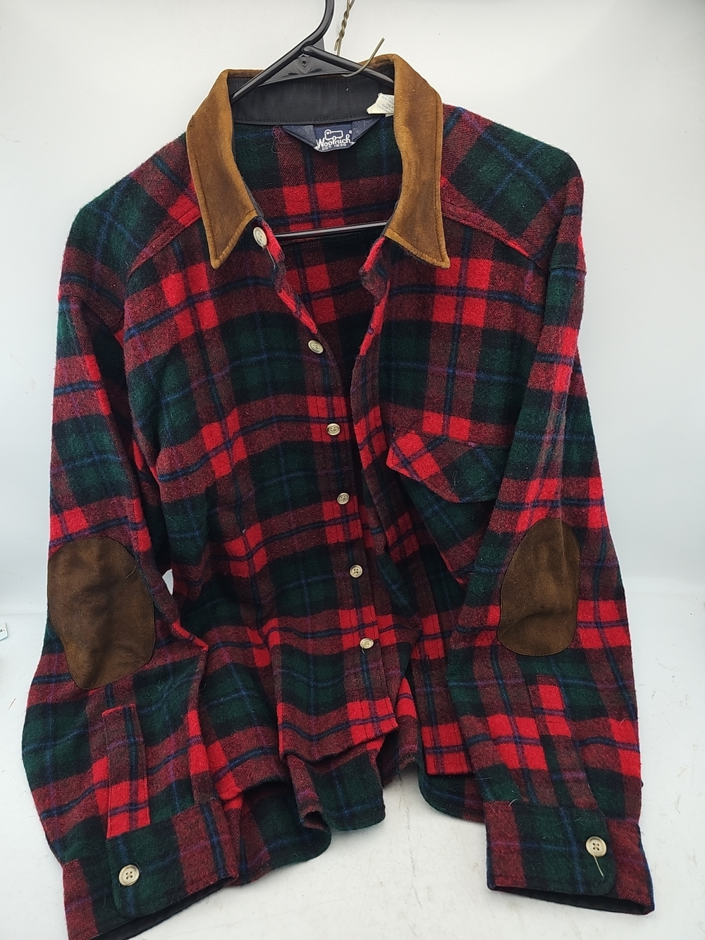 Woolrich Plaid Flannel with Elbow Patches